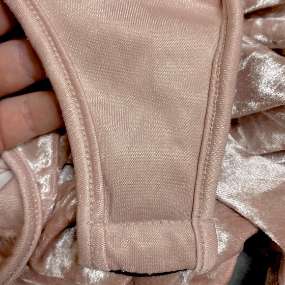 Light Pink Velvet Velour Body Suit - Picture 13 of 16